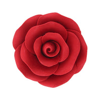 Deluxe Red Roses for Cake Decorating, Premium Unwired Sugar Flowers by Global Sugar Art, Red, Large