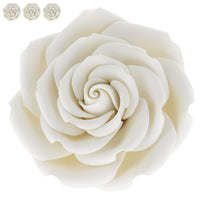 Rebecca Roses, Gum Paste Flowers for Cakes, by Global Sugar Art, White, Large
