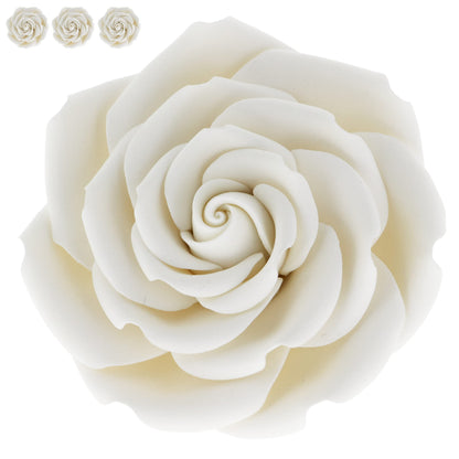 White Rebecca Roses, 3-inch, 3 Count