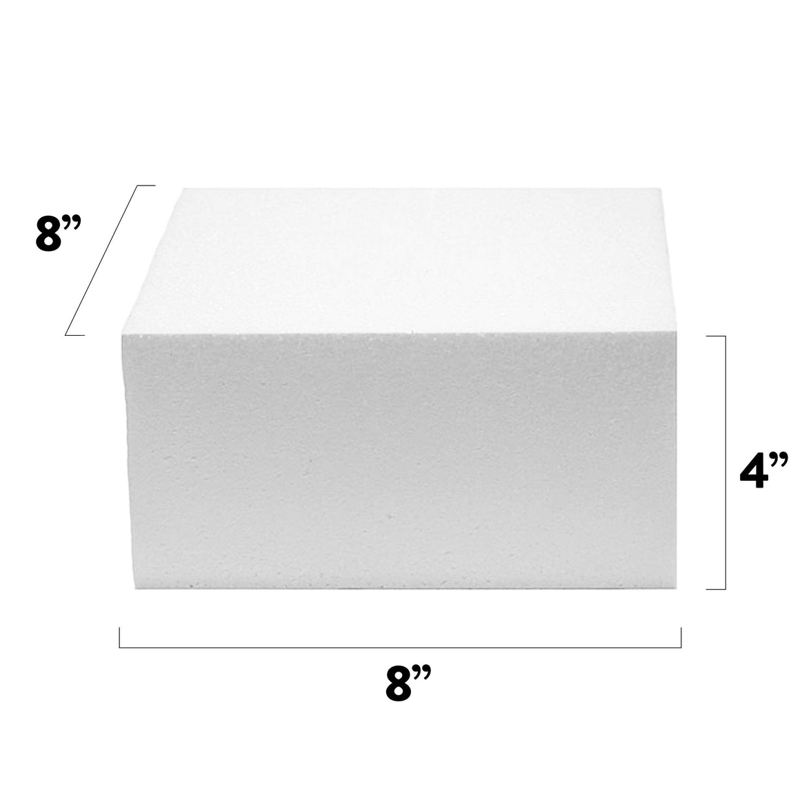 8x8 Inch Square Cake Dummy – Styrofoam Fake Cake for Decorating, Display & Practice, by Global Sugar Art