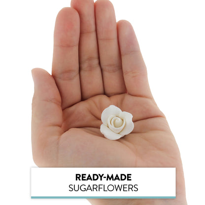Tiny White Rose Toppers, 3/4-Inch