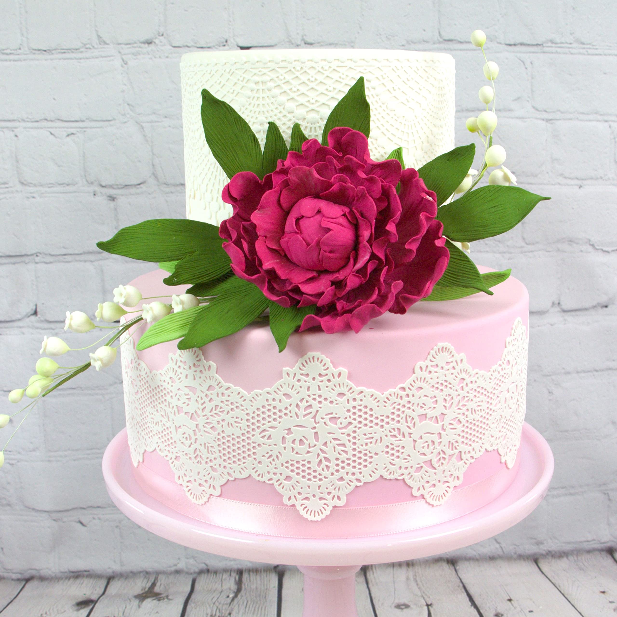 Premium Peony Sugar Flower by Global Sugar Art, Magenta