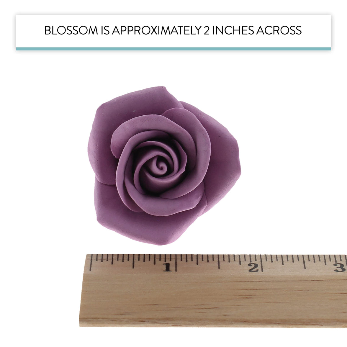 Peace Rose Sugar Flowers with Leaves, Cake Decorating Kit, by Global Sugar Art, Medium, Lavender