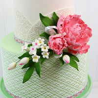 Premium Peony Sprays for Cake Decorating by Global Sugar Art, Pink Closed