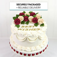 Premium Roses for Decorating Cakes and Cupcakes, by Global Sugar Art, Medium, Lavender Pink Yellow Peach