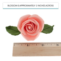 Peace Rose Sugar Flowers with Leaves, Cake Decorating Kit, by Global Sugar Art, Medium, Apricot