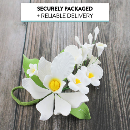 White Cymbidium Orchid Spray