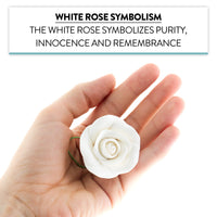 Classic Tea Rose Sugar Cake Flowers, by Global Sugar Art, Wired, White, Small-Medium