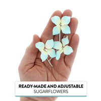 Hydrangea Blossoms, Flat Sugar Flowers by Global Sugar Art, 24 Count Blue