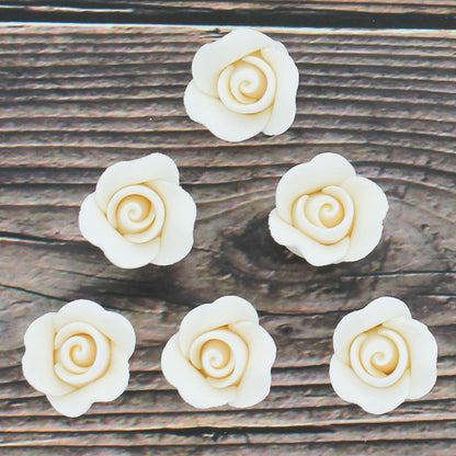 Tiny White Rose Toppers, 3/4-Inch