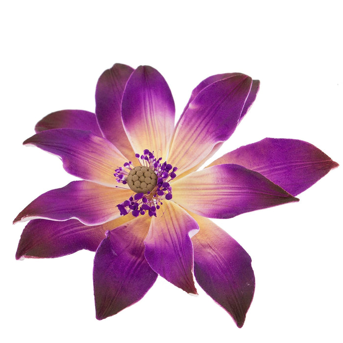 Tranquil Water Flowers, Decorative Sugar Cake Flowers by Global Sugar Art, 3 Count, Purple