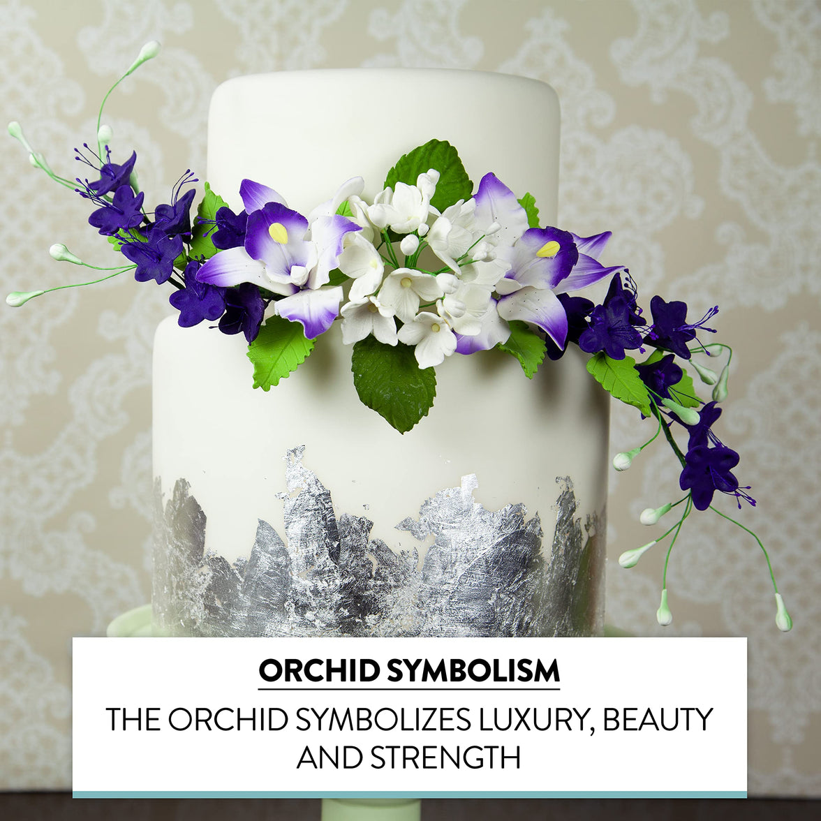 Orchid Sugar Cake Flowers, Brassavola Style Orchids, by Global Sugar Art, 3 Count, Purple