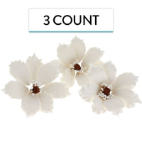 Clematis Gum Paste Sugar Cake Flowers by Global Sugar Art, White, 3 Count