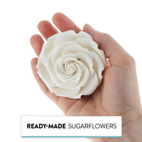 Rebecca Roses, Gum Paste Flowers for Cakes, by Global Sugar Art, White, Large