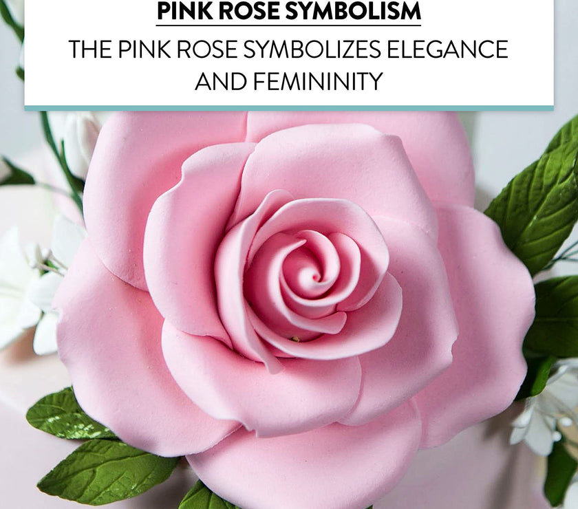 Jumbo Rose Sugar Cake Flowers by Global Sugar Art, Pink