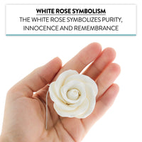 Classic Tea Rose Sugar Cake Flowers, by Global Sugar Art, Wired, White, Medium