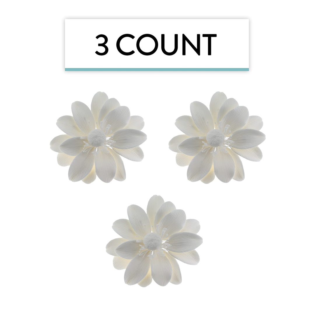 Global Sugar Art Sugar All White Anemone by Chef Alan Tetreault, 3 Count