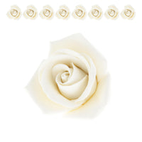 Peace Rose Sugar Flowers for Cake Decorating, by Global Sugar Art, Medium, White