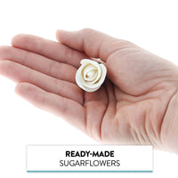 Shrub Rose Sugar Flowers for Cakes, by Global Sugar Art, Small, White