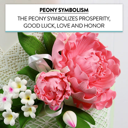 Pink Peony Spray, Closed, 1 Count