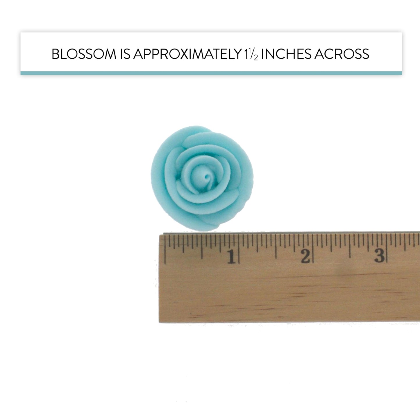 Light Blue Edible Roses, 1.5-inch, 12 Count