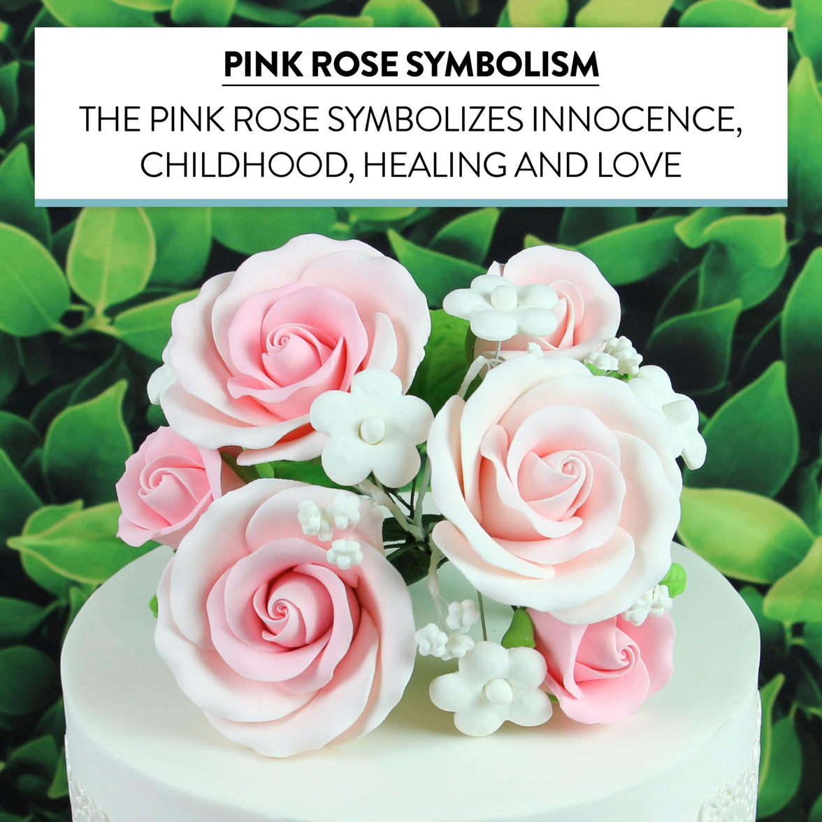 Rose Bouquet Cake Decoration, Elegant Garden Rose Cake Topper, by Global Sugar Art, Pink