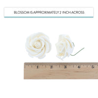 Rebecca Roses, Gum Paste Flowers for Cakes, by Global Sugar Art, White, Medium