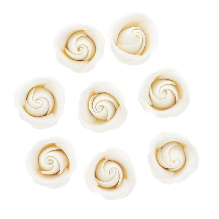 Rebecca Roses, Gum Paste Flowers for Cakes, by Global Sugar Art, White, Small