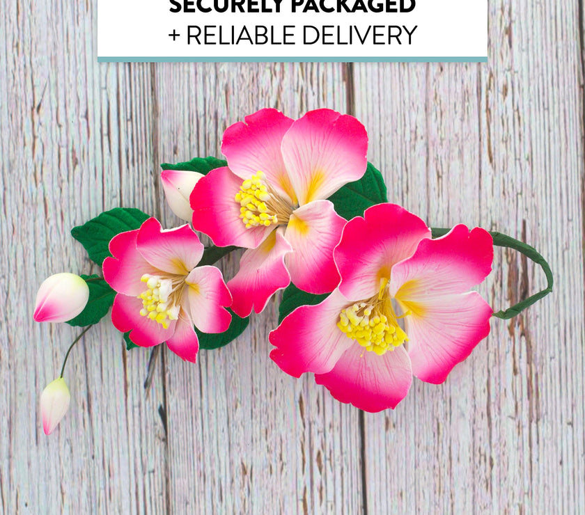 Orchid Sugar Cake Flowers, Camellia Orchid Spray, by Global Sugar Art, Pink