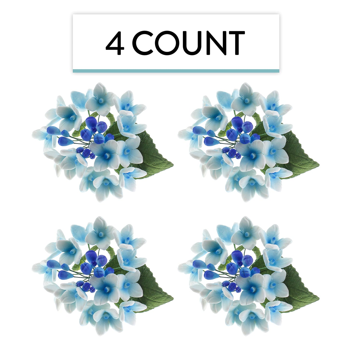 Blue Hydrangea Blossom Spray, 4 Count