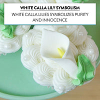 Calla Lily Sugar Cake Flowers by Global Sugar Art, White with Yellow, Unwired, Medium, 18 Count