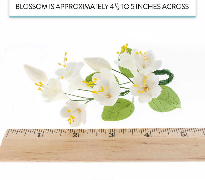 Cherry Blossom Sugar Cake Flower Spray, by Global Sugar Art, White