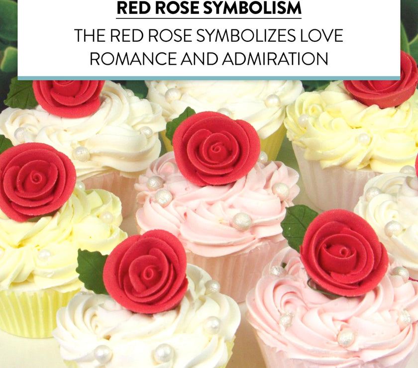 Premium Edible Roses for Cakes and Cupcakes, Sweet Royal Icing Roses, by Global Sugar Art, Red