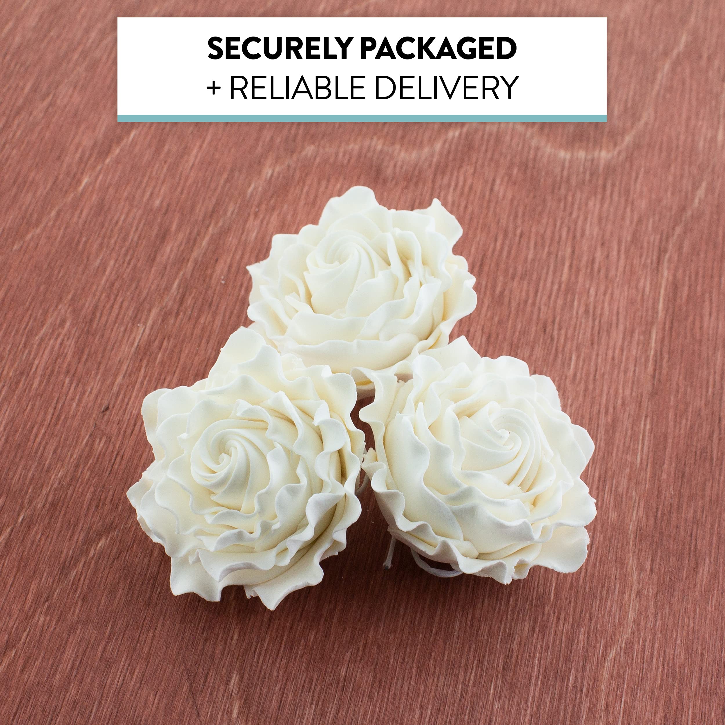 Gardenia Sugar Cake Flowers, White, 8 Count by Global Sugar Art