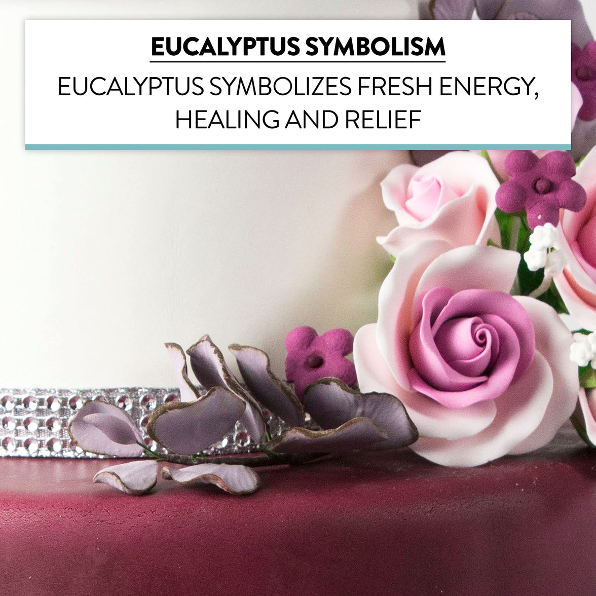 Eucalyptus Sugar Flowers for Cake Decorating, by Global Sugar Art, 5 Count, Mauve