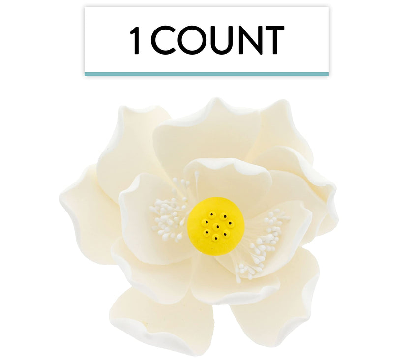 Global Sugar Art Lotus Blossom Sugar Cake Flowers White Jumbo, 1 Count by Chef Alan Tetreault