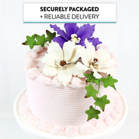 Clematis Gum Paste Sugar Cake Flowers by Global Sugar Art, White, 3 Count