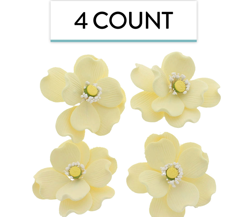 Wild Roses, Dogwood Rose Sugar Cake Flowers, by Global Sugar Art, Yellow