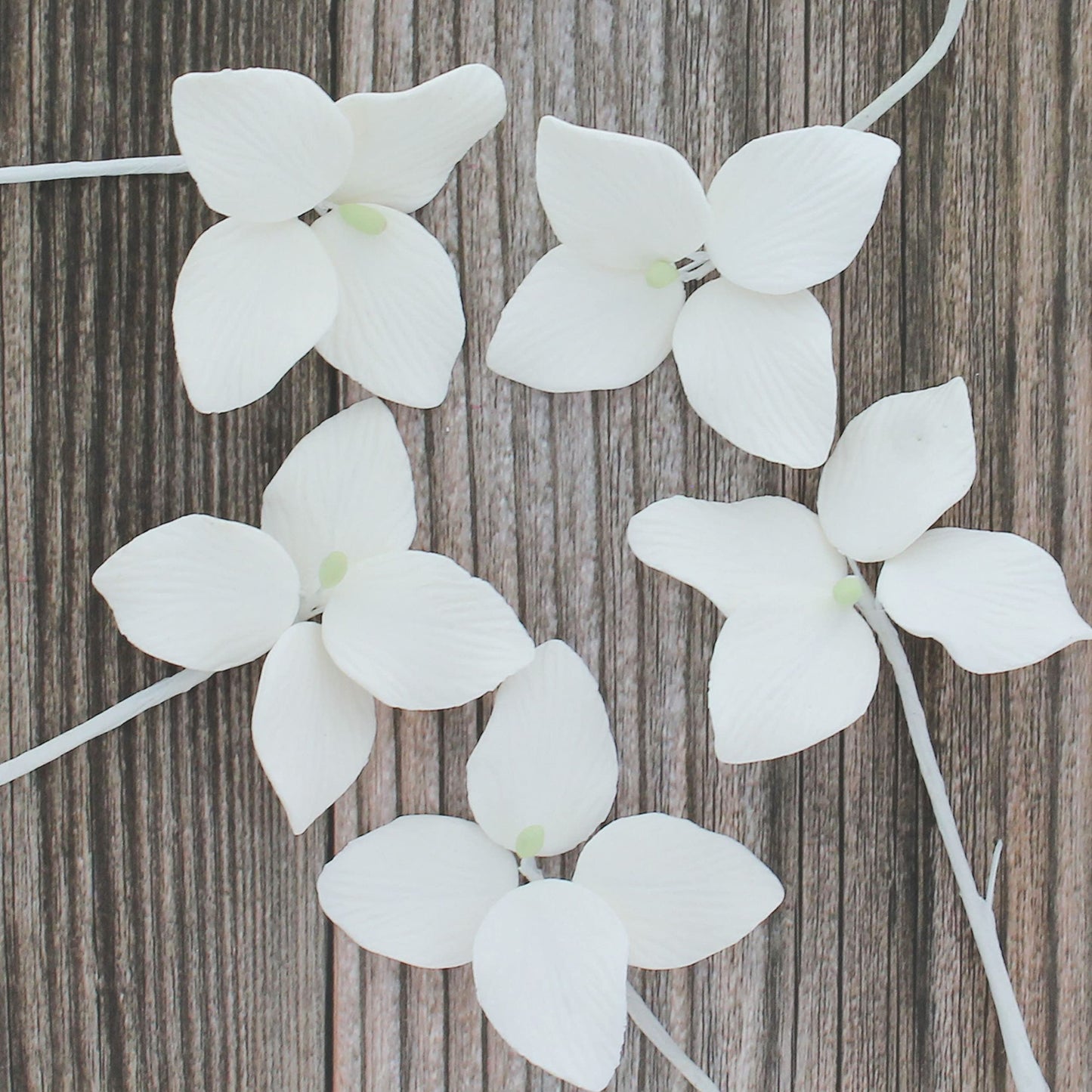 White Hydrangea Flowers, Medium (1.5-inch), 24 Count