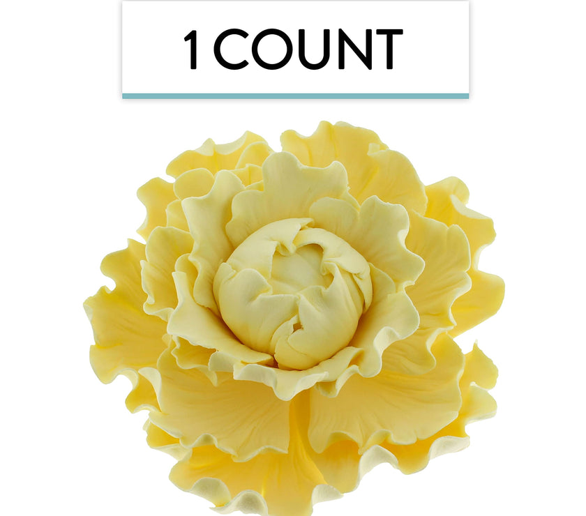 Premium Peony Sugar Flower by Global Sugar Art, Yellow