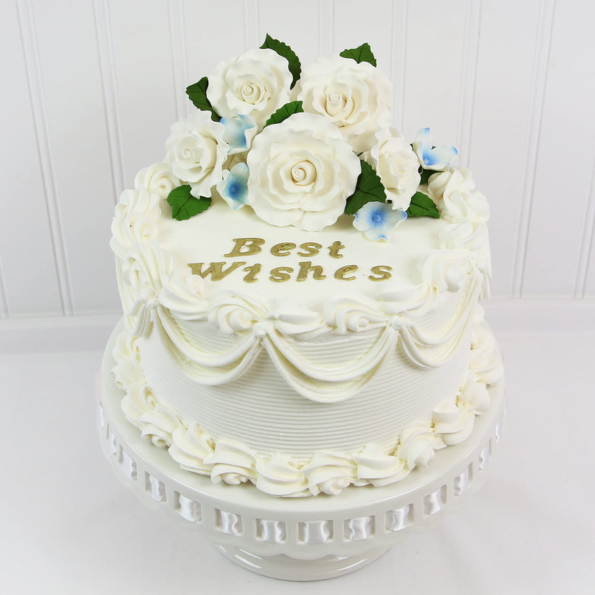 Aussie Roses, White Cake Toppers by Global Sugar Art, White, 8 Count