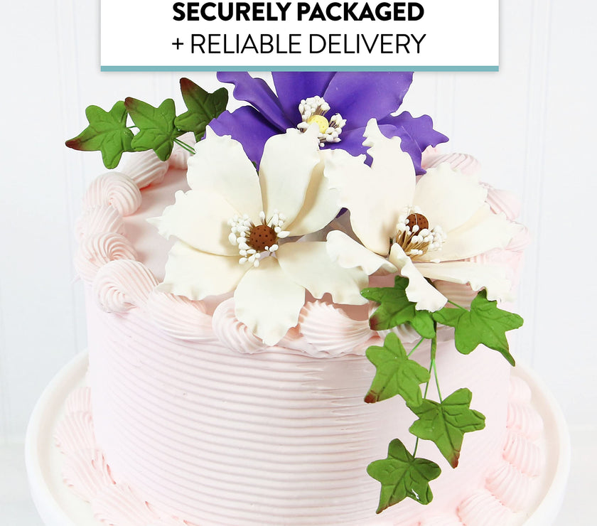 Ivy Leaf  Spray  Cake Decoration by Chef Alan Tetreault, Global Sugar Art, 5 Count