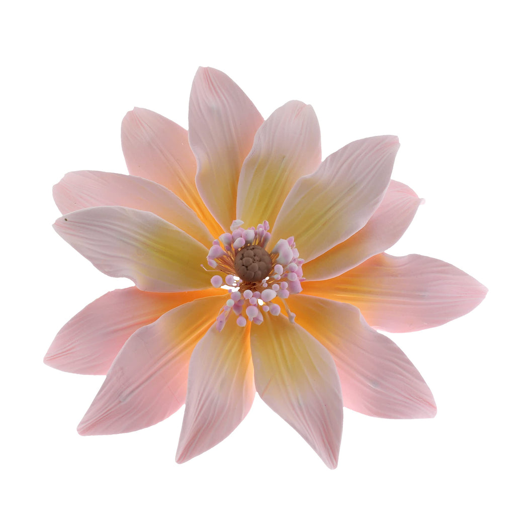 Tranquil Water Flowers, Decorative Sugar Cake Flowers by Global Sugar Art, 3 Count, Pink