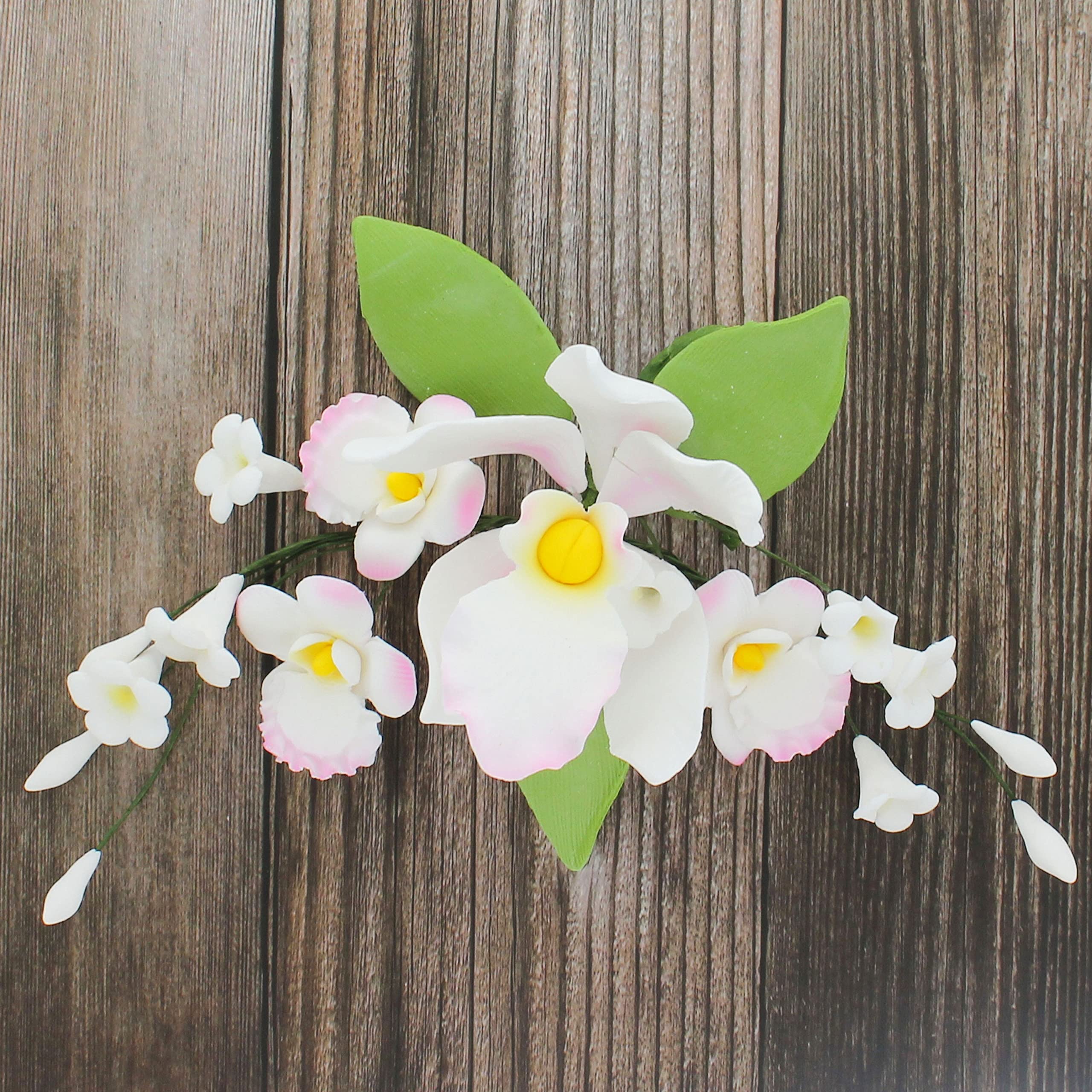 Orchid Sugar Cake Flower Sprays, Pink Cymbidium Orchid Spray, by Global Sugar Art