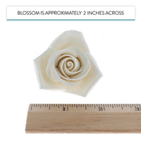 Peace Rose Sugar Flowers with Leaves, Cake Decorating Kit, by Global Sugar Art, Medium, White