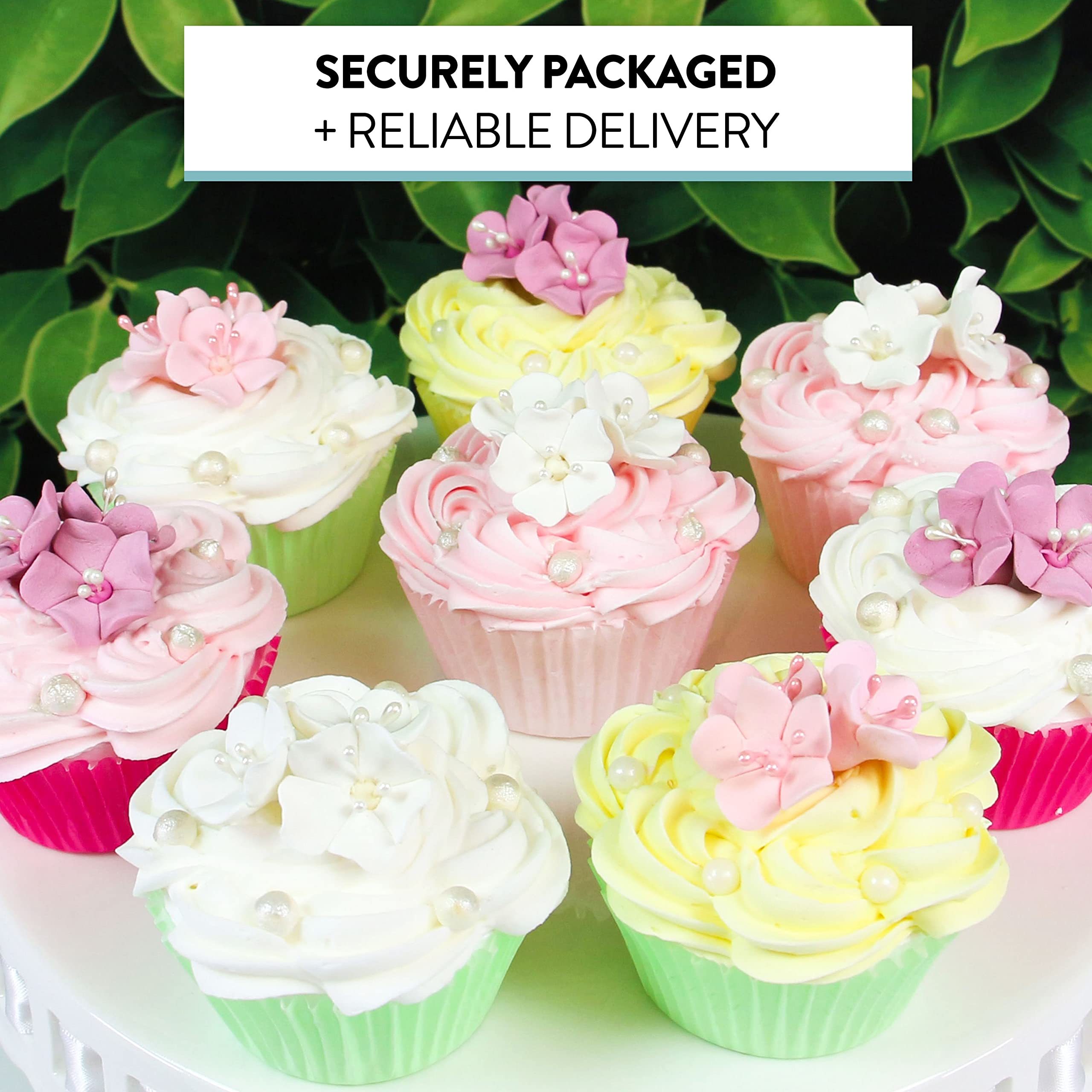 Global Sugar Art Blossom Sugar Cake Flowers with Pearl Stamens, Dusty Rose, by Chef Alan Tetreault