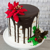 Christmas Poinsettia Sugar Flowers for Cakes, by Global Sugar Art, Small Poinsettia