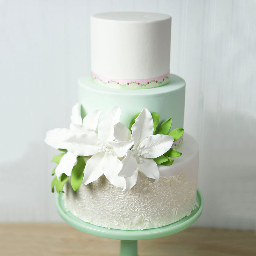 Alstroemeria Leaf  Spray  Cake Decoration by Chef Alan Tetreault, Global Sugar Art, 4 Count