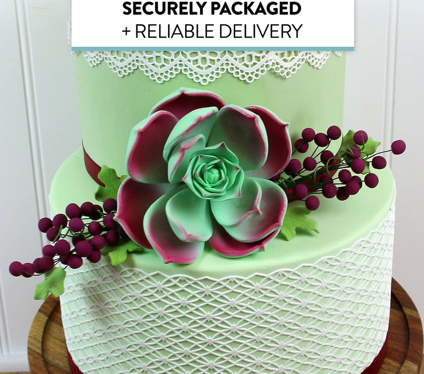 Global Sugar Art Grapes Sugar Cake Flowers Burgundy, 4 Count by Chef Alan Tetreault
