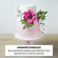 Global Sugar Art Sugar Hot Pink and Black Anemone by Chef Alan Tetreault, 3 Count